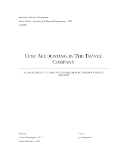 cost accounting in the travel company