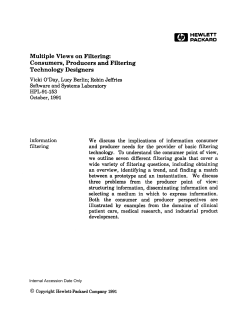 Multiple Views on Filtering: Consumers, Producers and