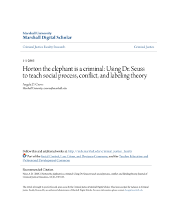 Horton the elephant is a criminal: Using Dr