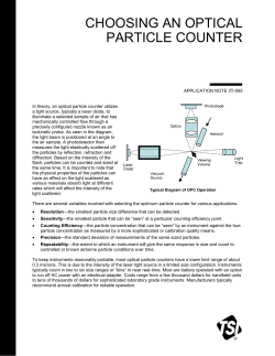 Application Note ITI-095 Choosing an Optical Particle Counter