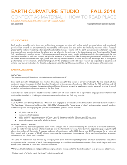 earth curvature studio fall 2014 - The University of Texas at Austin
