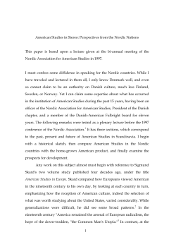 1 American Studies in Stereo: Perspectives from the Nordic