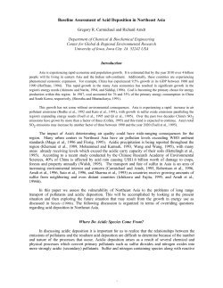 Baseline Assessment of Acid Rain in Northeast Asia