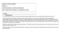 Grade 10 PHYS SCI Session 4 Matter and material chem LN