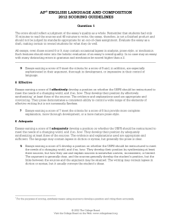 ap&reg; english language and composition 2012 scoring