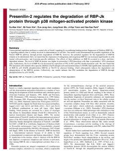 Presenilin-2 regulates the degradation of RBP