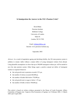 Is Immigration the Answer to the UK`s Pension Crisis?
