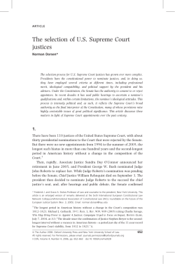 The selection of US Supreme Court justices