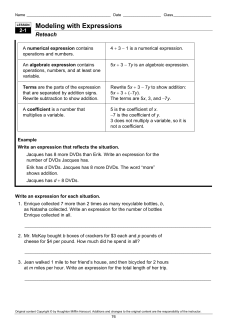 Modeling with Expressions