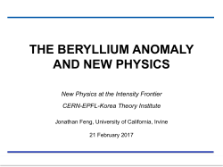 the beryllium anomaly and new physics