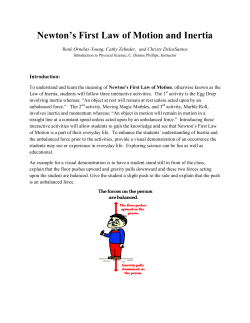 Newton`s First Law of Motion and Inertia