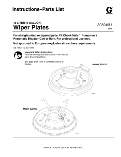 308049U 19 Liter (5 Gallon) Wiper Plates, Instructions