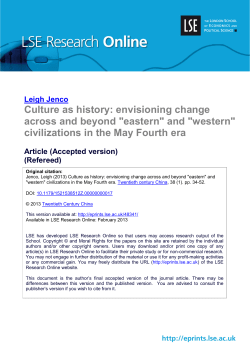 Culture as history - LSE Research Online