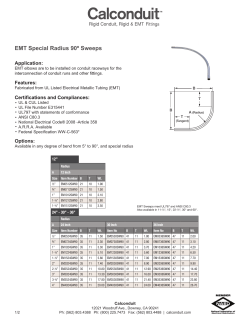 EMT Special Radius 90&ordm; Sweeps