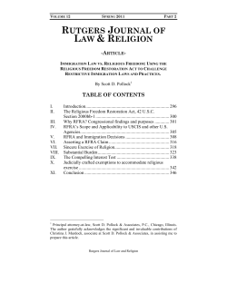 Immigration Law vs. Religious Freedom