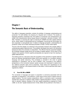 Chapter 1 The Semantic Basis of Understanding