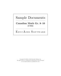 Canadian Math 8-10 - EducAide Software