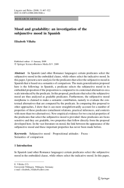 Mood and gradability: an investigation of the subjunctive