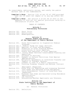 Human Services Code - PA General Assembly