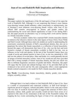 Joan of Arc and Radclyffe Hall - Inter