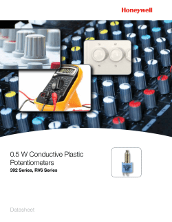 0.5 W Conductive Plastic Potentiometers, 392 Series, RV6 Series