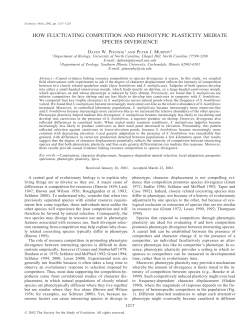 competition, phenotypic plasticity, and divergence
