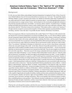 American Cultural History, Topic 3: The &ldquo;Spirit of `76&rdquo; and Michel