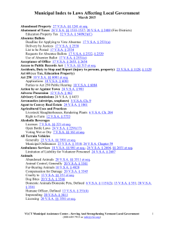 Municipal Index to Laws Affecting Local Government