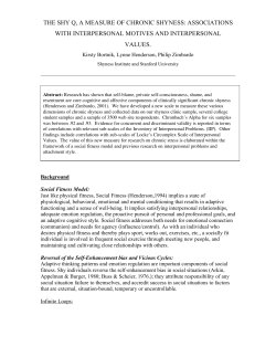 Associations with Interpersonal Motive and Interpersonal Values