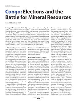 Congo:Elections and the Battle for Mineral Resources