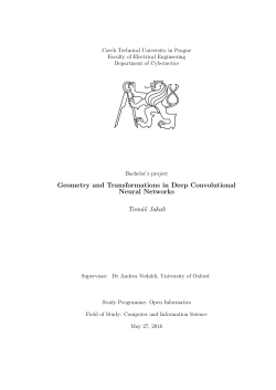 Geometry and Transformations in Deep Convolutional Neural