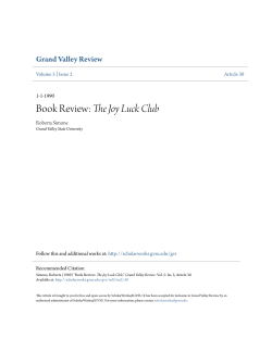 Book Review: The Joy Luck Club - ScholarWorks@GVSU