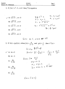 1) If f(x)=x - 3,x 2 0 thenfl(x) equals to 2) If h(x) = (gof )(x