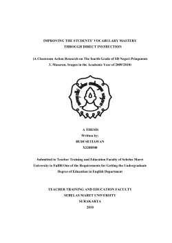 i IMPROVING THE STUDENTS` VOCABULARY MASTERY