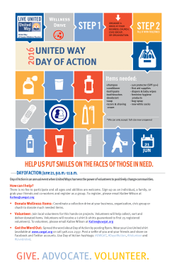 GIVE. ADVOCATE. VOLUNTEER.