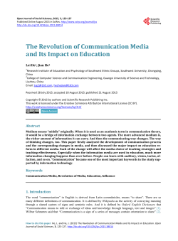 The Revolution of Communication Media and Its Impact on Education