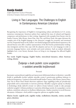 Ksenija Kondali Living in Two Languages: The Challenges to