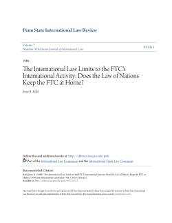 The International Law Limits to the FTC`s International Activity: Does