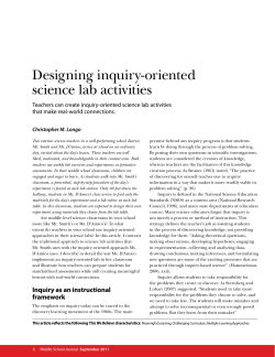 Inquiry learning science - ActionLearning-Knox