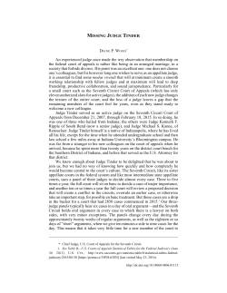 MISSING JUDGE TINDER An experienced judge once made the wry