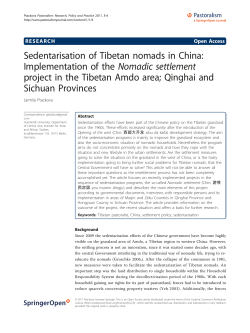 Sedentarisation of Tibetan nomads in China: Implementation of