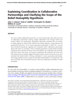 Explaining Coordination in Collaborative Partnerships and