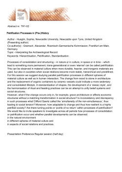 Abstract nr. TH1-02 Petrification Processes in (Pre