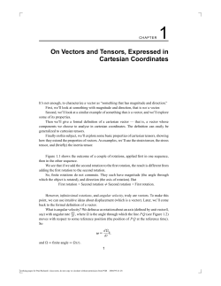 On Vectors and Tensors, Expressed in Cartesian Coordinates