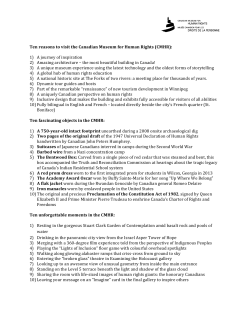 Top Ten list - Canadian Museum for Human Rights