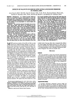 Effects of Walnuts on Serum Lipid Levels and Blood Pressure in