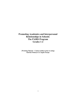 The PAIRS Program Manual