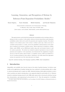 Learning, Generation, and Recognition of Motions by Reference