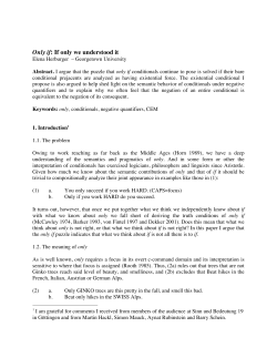 Only if: If only we understood it