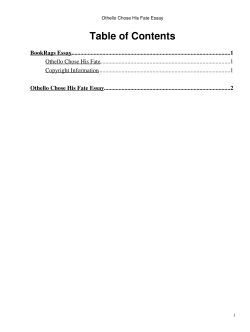Othello Chose His Fate Essay - ontheroad29